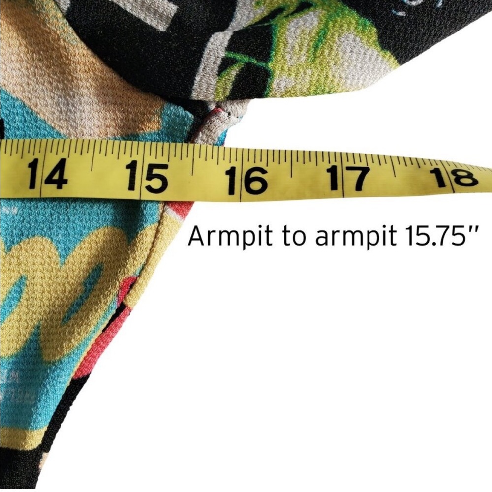 Symphony - 80's Punk Era Style Graphic Printed BodyCon Stretchy Colorful Dress - Picture 6 of 11